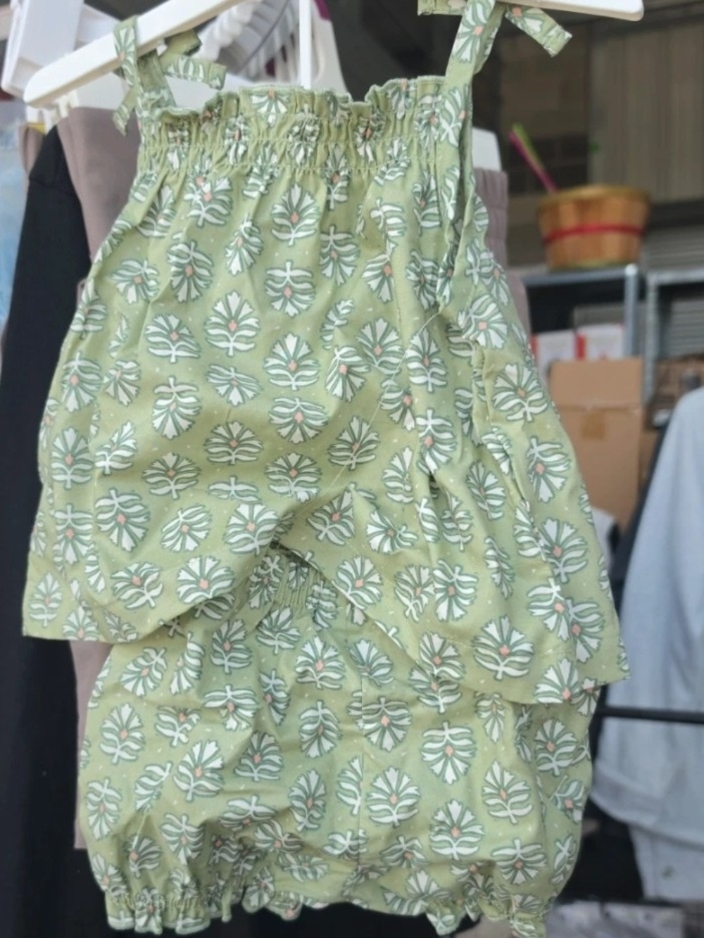 Carter's Light Green Printed Tiered Baby Matching Set